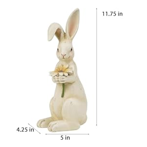 Newmanhousestudioeasterdecorationsspringbunnydecortablecenterpiecespringfigurinesindoorbunnystatueswithflowerfarmhouseofficeroomdecorfortabledecor54251175inch Urban Country Home Decor Newman house studio easter decorations spring bunny decor table centerpiece spring figurines indoor bunny statues with flower farmhouse office room decor for table decor 5 425 1175 inch urban country home decor