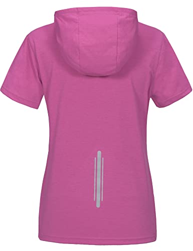 Little Donkey Andy Women's Short Sleeve Quick Dry T-Shirt With Hood Sun Protection Workout Stretch Basic Tops Tee (Rose Red M) #TOP2