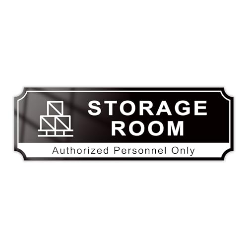 Storage Room Door Sign for Business, Self-Adhesive Durable Modern Storage