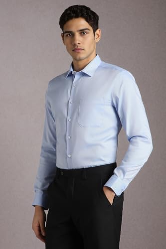 Image of Louis Philippe Men's Slim Fit Easy to Iron Everyday wear Premium Cotton Full Sleeve Solid Formal Shirt
