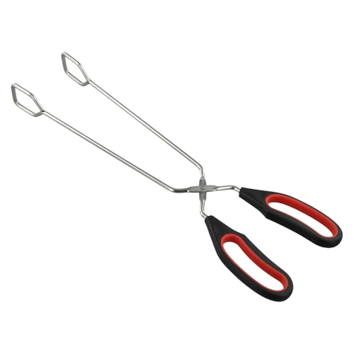 Lawnoval Pinzas de cocina de mango largo de 23,5 a 33 cm, PP TPR, agarre ergonómico, antioxidante, herramienta de cocción y horneado para pan y alimentos