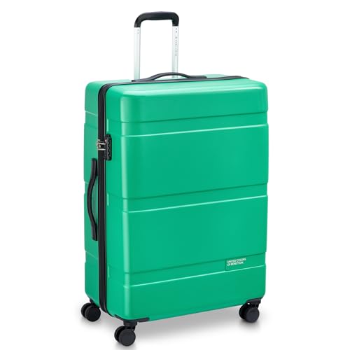 United Colors of Benetton Now Hardside Luggage with Spinner Wheels, Green, Checked-Large 27 Inch 5
