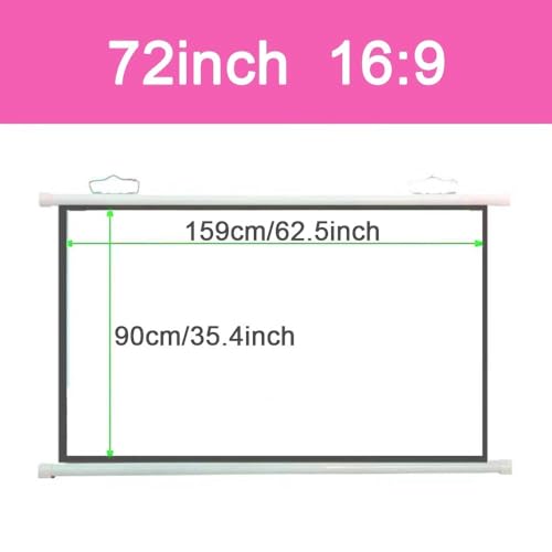 Pantalla de proyección manual 72 pulg 16:9 para cine en casa miniatura 7