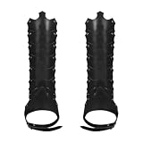 XGOPTS Medieval Faux Leather Gaiters for Men & Women - Vintage Middle Ages Knight Leg Armor Mercenary Guards for LARP