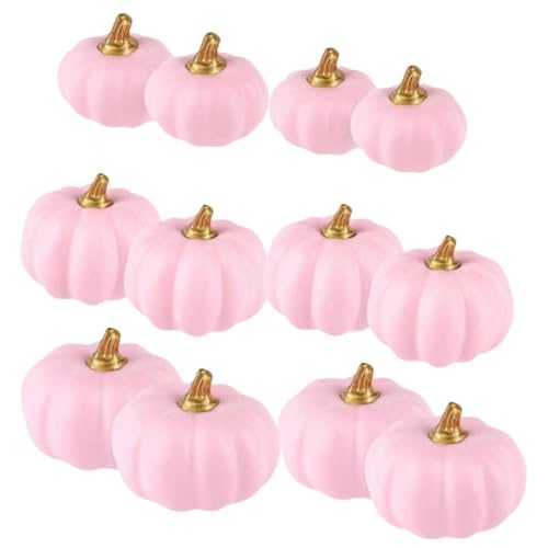 XAGMODSHN Confezione da 12 zucche in schiuma ornamentali per la raccolta autunnale, facili da disporre, design con verdure artificiali, decorazioni in schiuma per Halloween