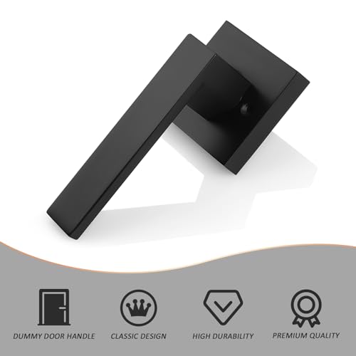 Probrico HM-N-DMBK-DL01-2PACK [Pack Of 2 Door Lever Dummy Lever Door Handle For Closets French Doors,Square Dummy Door Lever,Non-Turning Single Side Pull thumb #2