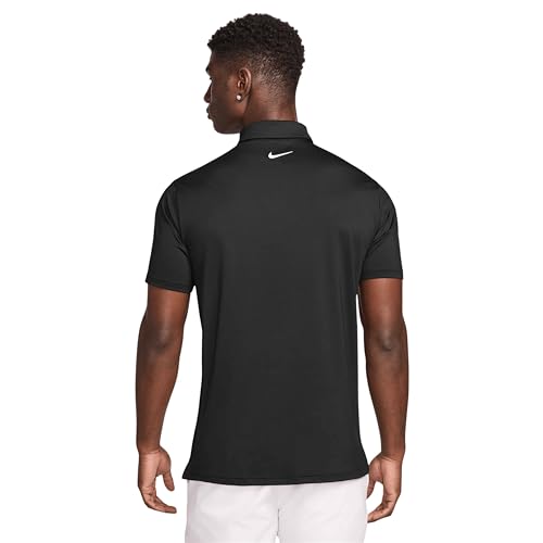 Nike Men's Dri-FIT Tour Golf Polo, 4-Way Stretch, Sweat-Wicking, Structured Collar, Chest & Back Swoosh Logo, Seasonal Colors (Black | White, Small) by Nike - Image 4
