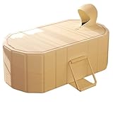 Kensbro 1.5m Faltbare Badewanne Erwachsene, Tragbare Freistehende Badewanne Faltbar mit Isolierter Deckel, Klappbare Badewanne für Heim-SPA, Outdoor & Indoor