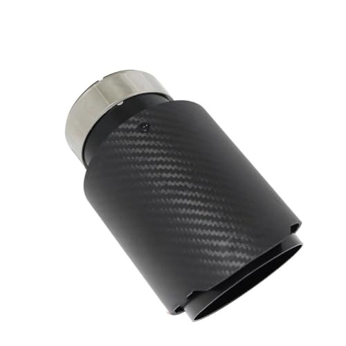 Punta de escape de fibra de carbono mate y acero inoxidable negro de diseño 4