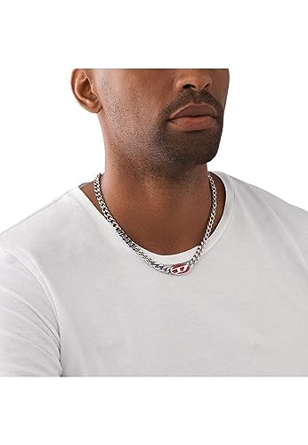 Diesel Herrenhalskette aus 2-farbigem Edelstahl mit Karabinerverschluss