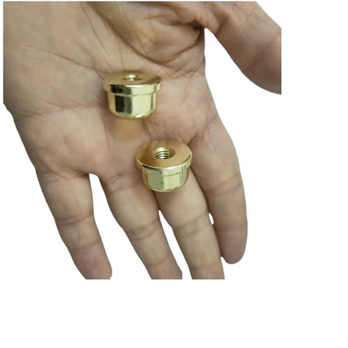 Image of Solid Lamp Finials Caps Tapped of Tops for Lamp Shade Holder Harp Lamp Finial Knob Lamp Accessories, Gold 2pcs Screw Thread Standard 1 /4-27In