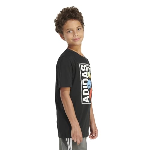 Image of Adidas Boys Short Sleeve T-Shirt Sports Graphic Tee Shirt