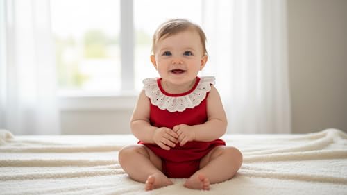 Image of The Root And Craft Newborn Baby Girl Photoshoot Dress - Romper & Head Band Clothing Set for Baby Girls |Adorable Photoshoot Prop|Rompers for New Born Baby(0-12 month)