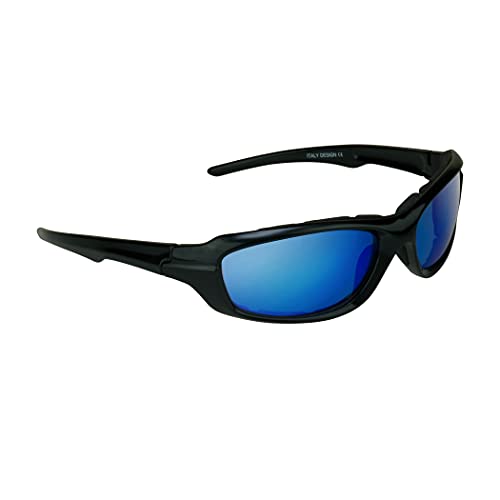 Bikershades Motorcycle Riding Safety Blue Mirror Sunglass Foam Cushioned Men Block 100% UVA and UVB