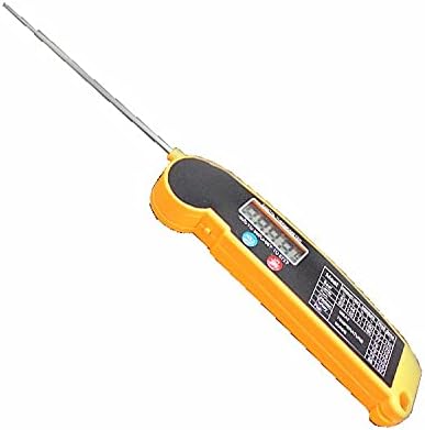 review Digital Meat Thermometer for Kitchen and Grill - Instant Read Food Precision Quick Electronic Household Folding BBQ Grilling Baking Turkey Liquids Cooking Food, Black With edge Red