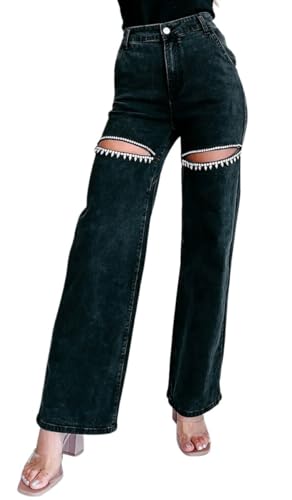 Amazon.com: XQR Women's High Waist Straight Wide Leg Y2K