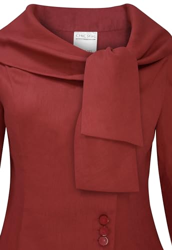 CHIC STAR Womens Linen Portrait Collar Blazer4