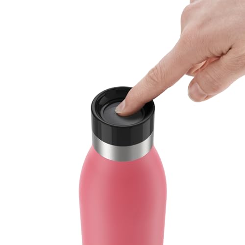 Emsa Bludrop Isolier-Trinkflasche, 0,5 Liter, 100% dicht, Quick-Press Verschluss, Ergonomischer 360° Trinkgenuss, 12h warm, 24h kühl… – Ansicht 6