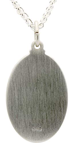 All Patron Saints St Christopher Medal Necklace – Solid Sterling Silver Oval Medallion and Chain – Personalized Engraving – Gift Box (Size 24 x 16 MM (Adult Male) Engravable)3