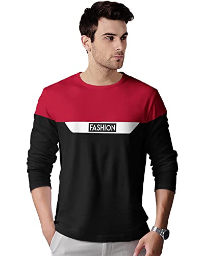 Noble Monk Men's Regular Fit T-Shirt (T530_Red L)