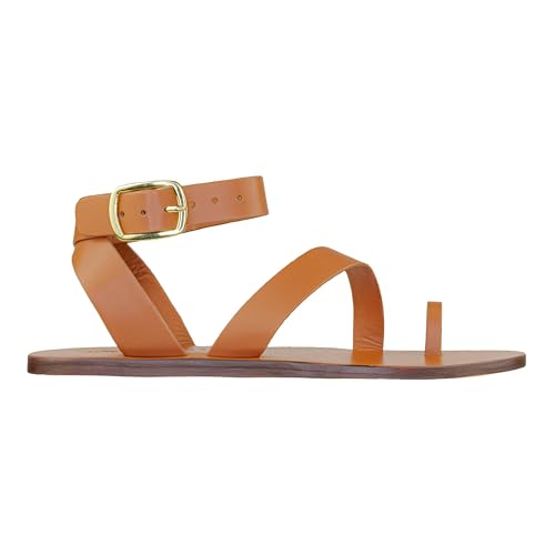 MANEBÍ CHLOE CHUNKY GLADIATOR LEATHER SANDALS TAN 39/Marrone