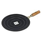 Craftenka Traditional Iron Tawa for Roti/Chapathi/Paratha/Fulka with Wooden Handle Loha Lokhand Roti Tawa (10.5 Inch/26 cm)