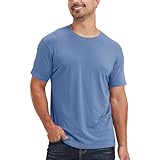 netdraw Men's Ultra-Soft Viscose Bamboo Cotton T-Shirt, Crew Neck Short Sleeve Casual Lounge Dressy Undershirt Tee, True Blue, Large