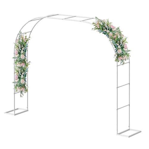 Pergola en treillis blanc extra haute pour sublimer vos rosiers et allées