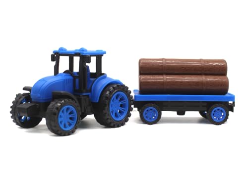 Image of Neokiddo Toys Friction Powered Trolley Farm Tractor Toy for Kids & Toddlers /Boys & Girls (Royal Blue)