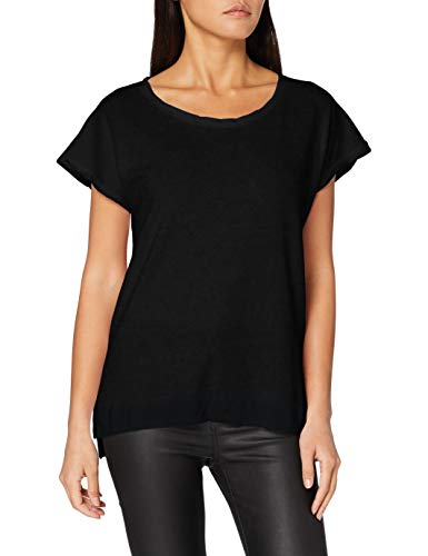 Preisvergleich Produktbild True Religion Damen Wide Crew Tshirt Linen T-Shirt, SCHWARZ, XL
