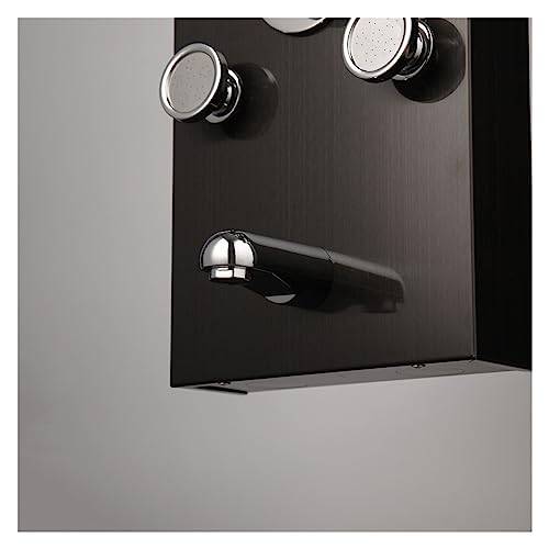 Panel de ducha, panel digital con acabado niquel cepillado gris oscuro, columna de ducha LED con efecto cascada y lluvia, grifería para bañera y ducha (niquel cepillado 1) miniatura 7