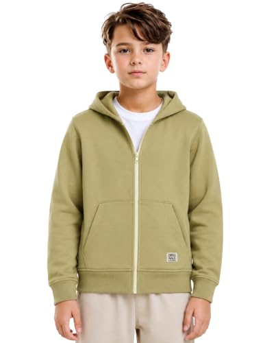 Image of Alan Jones Clothing Boys Regular Fit Zipper Hooded Sweatshirt | Kangaroo Pocket & Drawstring Hood