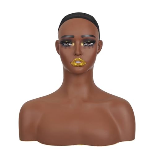 FytStycale Cabeza Maniquí Femenina PVC Cabeza Maniquí Realista Busto Exhibición para Tienda, Escaparate