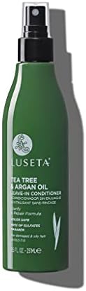 Luseta Tea Tree Oil Leave In Conditioner Spray for Damaged & Oily Hair with Argan oil Thickening & Strengthing, 8.5FL Oz