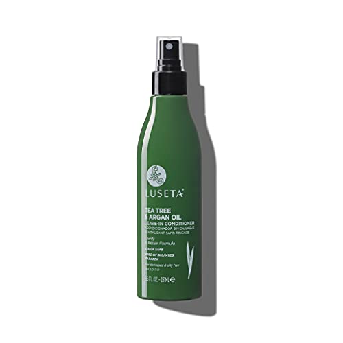 Luseta Tea Tree Oil Leave In Conditioner Spray for Damaged & Oily Hair with Argan oil Thickening & Strengthing, 8.5FL Oz