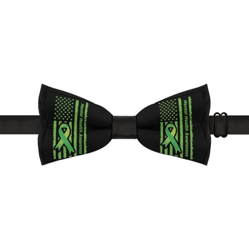 GoasNei Mental Health Awareness Month 2022 Bow Tie for Men Adjustable Necktie Funny Tie Neck Ties for Weddings Party