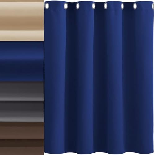 Rideau thermique isolant bleu 135x170cm pour salon