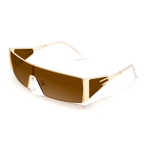 BOTEN Y2K Sunglasses for Women Men Retro Rectangular Wrap Around Glasses Trendy 2000s Small Square Shades