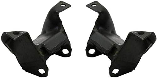 Speedway Motors Rubber Engine Motor Mounts Compatible with Ford 351C, 2-Hole Design with Steel Reinforcement, Fits 351 Cleveland & 351M/400 Modified V8 Blocks, Black Powder Coated