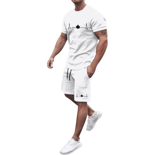Ensemble short tee shirt homme avec imprimé tendance pour un look streetwear estival