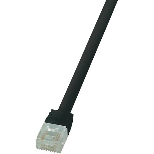 Logilink CF2083U CAT6 U/UTP Flat Patch Kabel Slimline AWG32 schwarz 7,50m