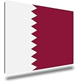 TRIOSK Kühlschrankmagnete Länderflaggen Magnet Flagge Katar Länder Reise Souvenir Geschenk für Reiselustige Frauen Männer Weltenbummler Kühlschrank stark eckig groß 85x55 mm