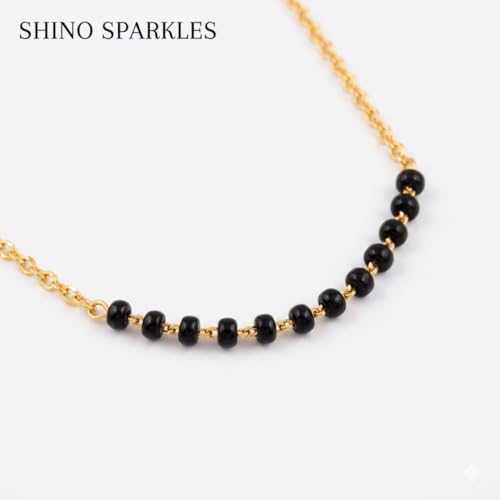 Image of Gold Plated Stylish Trendy Mangalsutra For Women Without Pendant