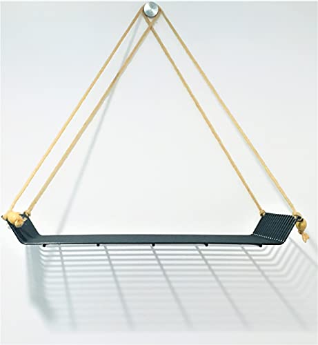 Image of Meshable Weebill 1-Tier Wall Hanging Metal Wall Shelf with Jute Rope, Home Decor Wall Shelves and Storage Racks with Elegant Design Ideal for for Balcony and Terrace, Standard Size - Grey