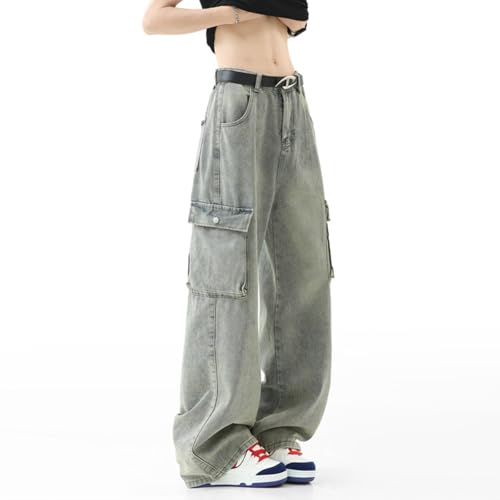 Men's Casual Denim Baggy Pants Mid-Rise Straight Casual Wide-Leg Fashion Streetwear Cargo Jeans with Pockets3