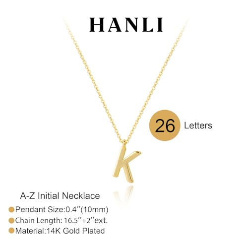 HANLI Initial Necklaces for Women - 14k Gold Plated Dainty Letter Necklace Simple Alphabet A-Z Necklace Personalized Monogram Name Necklace for Women Jewelry4