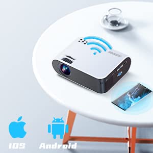 Video Mini Projector With Screen, Goodee Movie Wifi Projector, Indoor Outdoor Wireless Projector Support Tv Stick Ios/Android Phone #TOP1