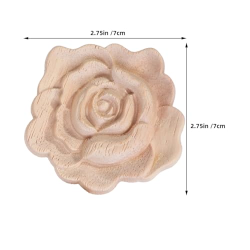 Apliques de rosas de madera tallada VALICLUD para decorar muebles 3