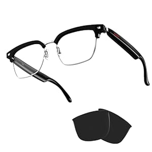IVY TWS Smart Bluetooth Audio Glasses – Blue Light Blocking & Sunglasses Lens kits for Office Outdoor Sports Drive – Smart Glasses for Men & Women – Transparent Frame