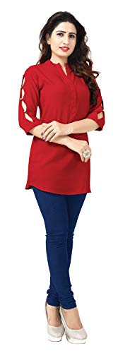Image of Venisa Women's Regular fit Shirt (101-M Red M)